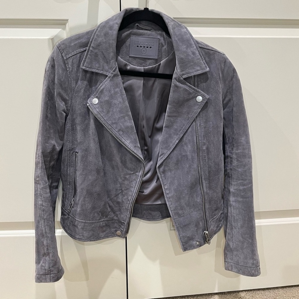 BLANK NYC Woman’s Gray Suede Moto Jacket